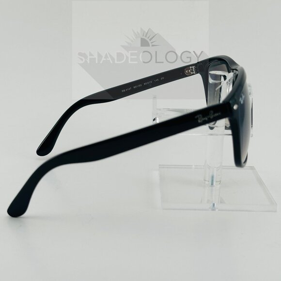 Ray-Ban Sunglasses Boyfriend RB4147 601/32 Unisex Black Frame 60mm Crystal Lens - Picture 8 of 10